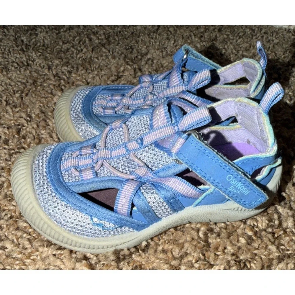OshKosh B'Gosh-Girls' Myla-G Mesh Athletic Bump Toe Sandals Periwinkle & Lilac 5